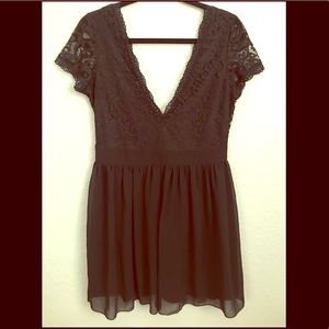 Black lace/chiffon dress